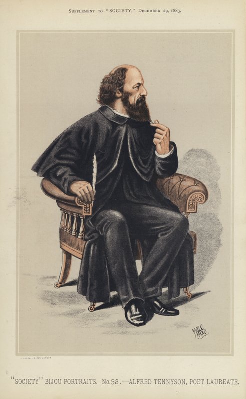 Alfred Tennyson, runoilijapalkinnon saaja (väri litho) tekijältä English School