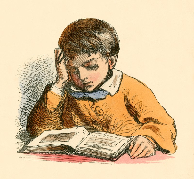 Poika lukemassa tekijältä English School