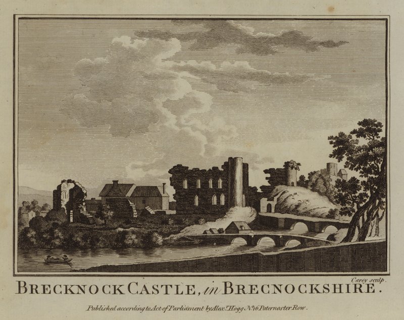 Brecknockin linna, Brecknockshiressä (kaiverrus) tekijältä English School