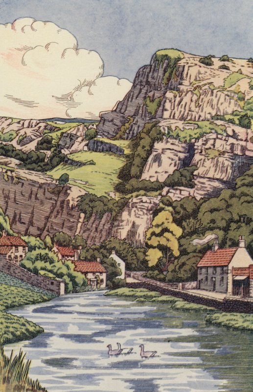 Cheddar Cliffs (väri litho) tekijältä English School