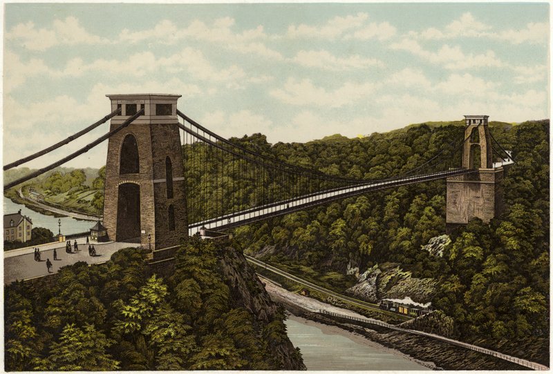 Clifton Suspension Bridge (väri litho) tekijältä English School