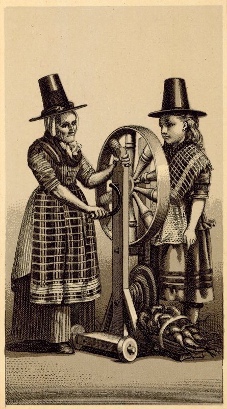 Walesin puvut: Spinning Genny (litho) tekijältä English School