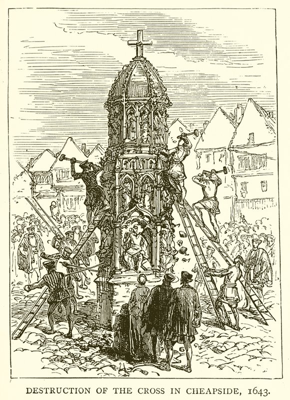 Ristin tuhoutuminen Cheapsidessa, 1643 tekijältä English School