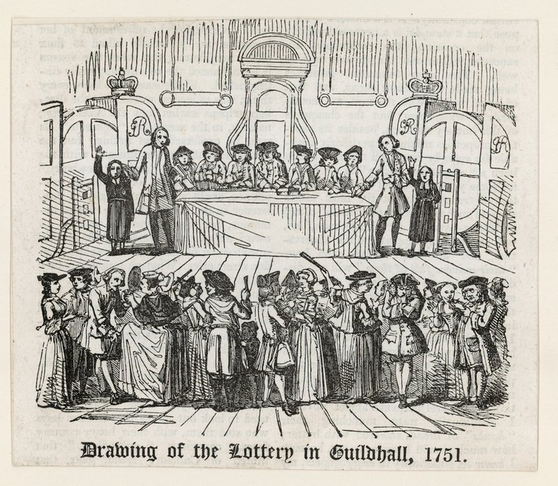 Arpajaiset Guildhallissa, 1751 tekijältä English School