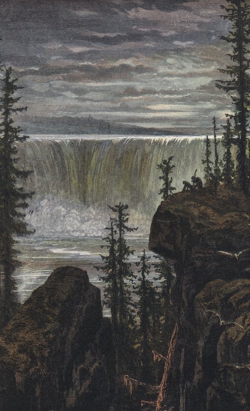 Niagaran putoukset (värillinen kaiverrus) tekijältä English School