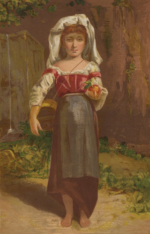 Italialainen tyttö (chromolitho) tekijältä English School