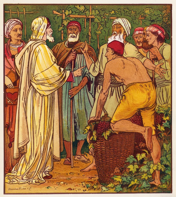 Jeesuksen vertaukset: Viinitarha (väri litho) tekijältä English School