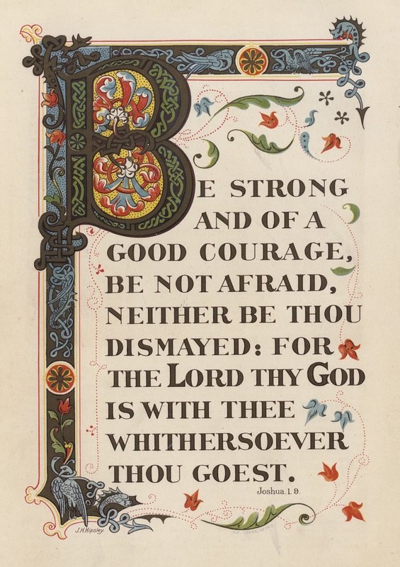 Joosua 1:9 (chromolitho) tekijältä English School