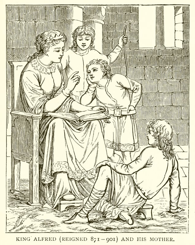 Kuningas Alfred (hallitsi 871-901) ja hänen äitinsä tekijältä English School