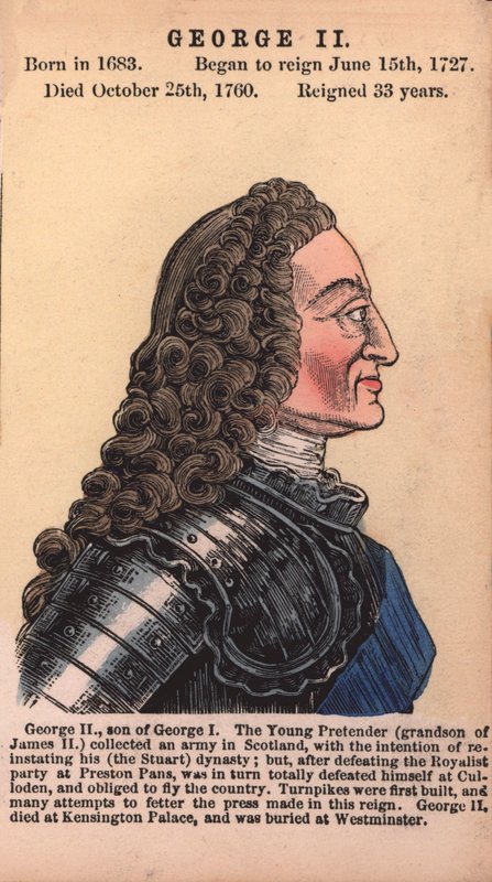 King George II (värillinen kaiverrus) tekijältä English School