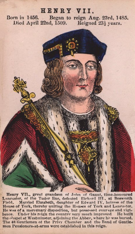 Kuningas Henrik VII (värillinen kaiverrus) tekijältä English School