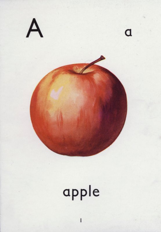 A-kirjain, omena (väri litho) tekijältä English School
