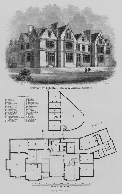 Kartano Surreyssä (kaiverrus) tekijältä English School