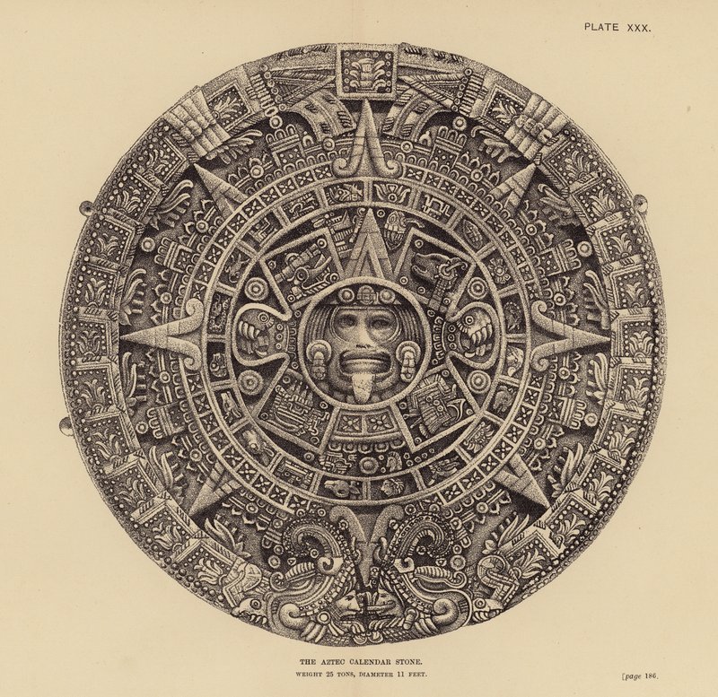 Meksiko: Aztec Calendar Stone (kaiverrus) tekijältä English School