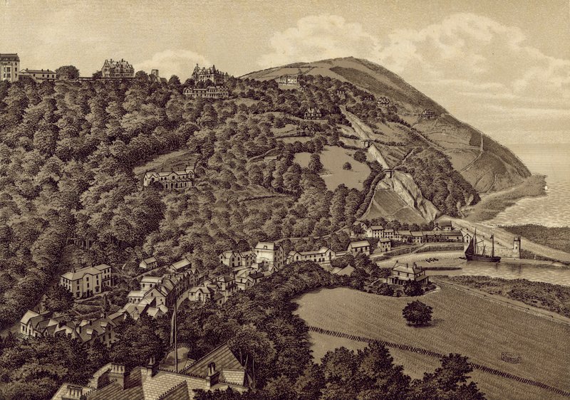 Pohjois-Devon: Lynton ja Lynmouth (litografia): Lynton ja Lynmouth (litografia) tekijältä English School
