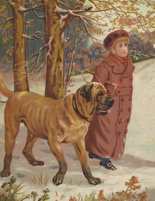 Vartiossa (chromolitho) tekijältä English School