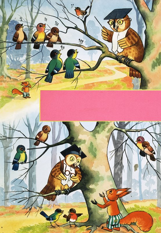 Pöllö opettaa muita lintuja tekijältä English School
