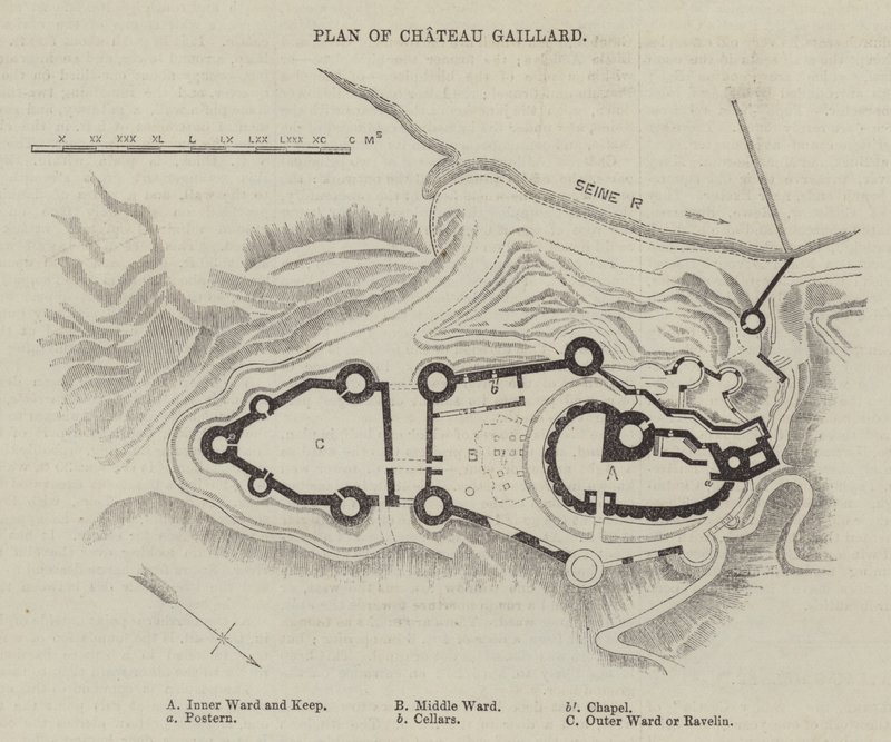 Chateau Gaillardin suunnitelma (kaiverrus) tekijältä English School