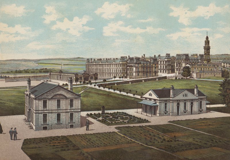 Plymouth: Royal Naval Barracks (väri litho) tekijältä English School