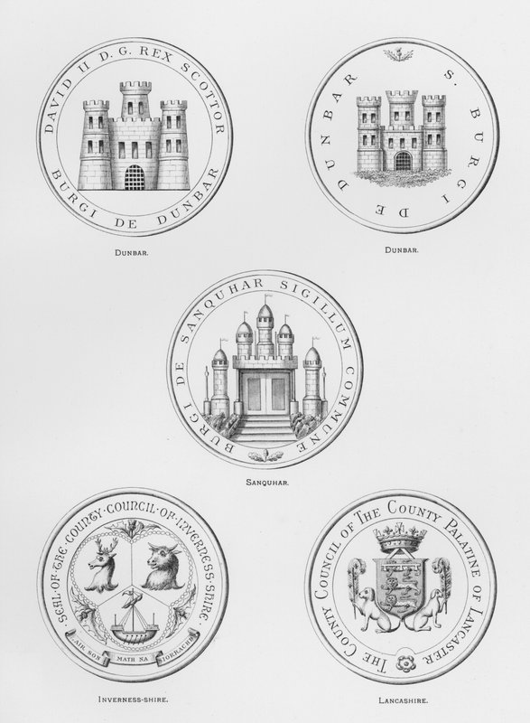 Julkiset aseet: Dunbar; Sanquhar; Inverness-shire; Lancashire (kaiverrus) tekijältä English School