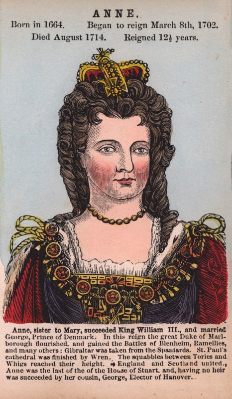 Queen Anne (värillinen kaiverrus) tekijältä English School