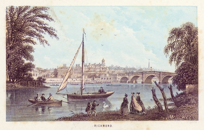 Thames-joki: Richmond (värillinen kaiverrus) tekijältä English School