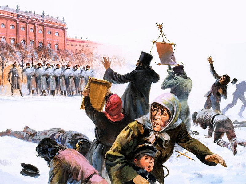 Kohtaus Venäjän vuoden 1905 vallankumouksesta tekijältä English School