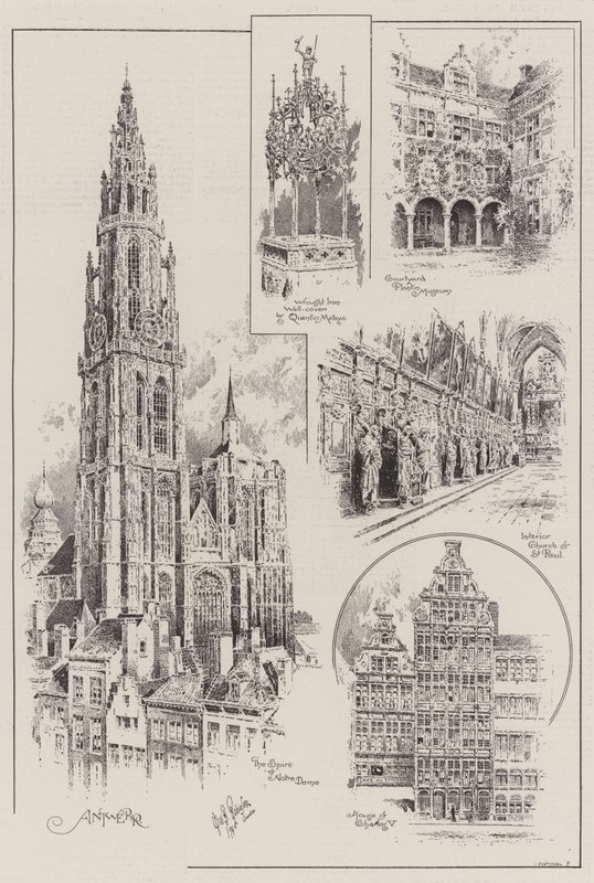 Antwerpenin luonnokset (kaiverrus) tekijältä English School