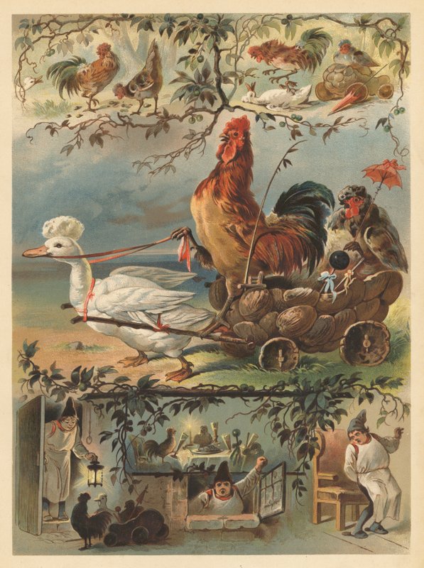 Kukko ja paletti (chromolitho) tekijältä English School
