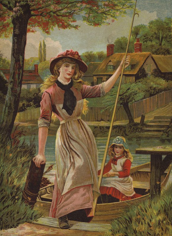 Lautturin tytär (chromolitho) tekijältä English School