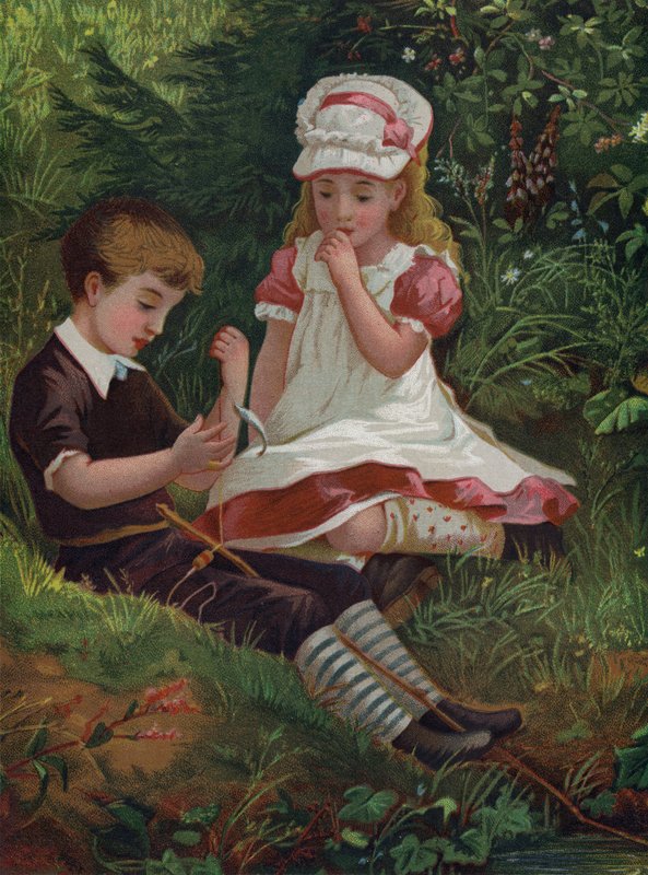 Ensimmäinen saalis (chromolitho) tekijältä English School