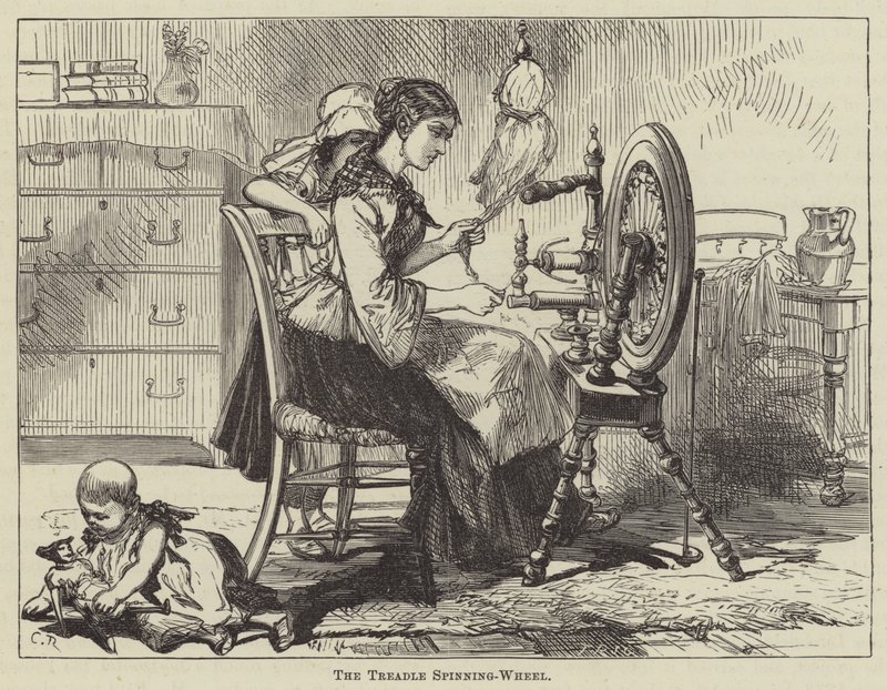 Treadle Spinning-Wheel (kaiverrus) tekijältä English School