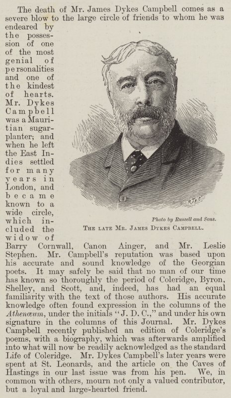 Edesmennyt herra James Dykes Campbell (kaiverrus) tekijältä English School