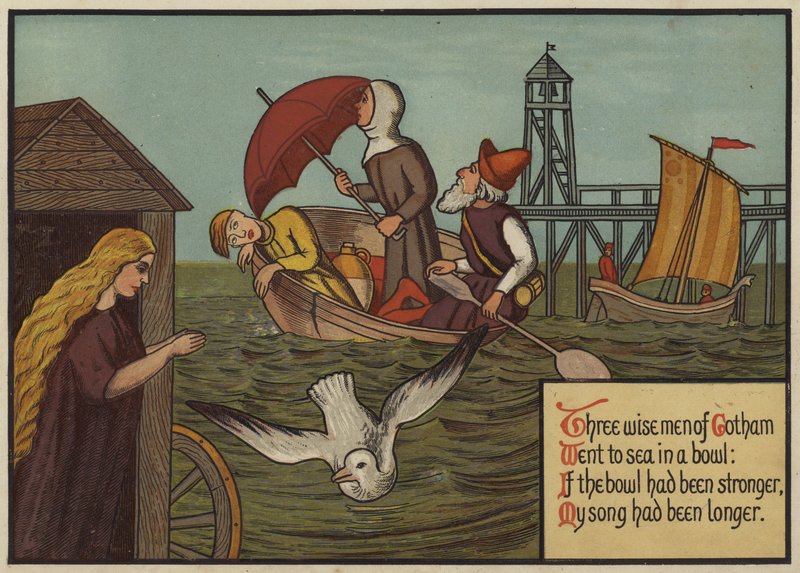 Kolme Gothamin viisasta (väri litho) tekijältä English School