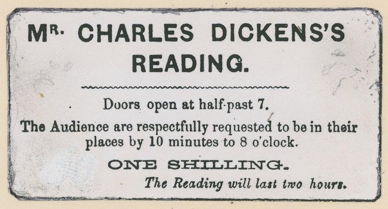 Lippu Charles Dickensin luentoihin tekijältä English School