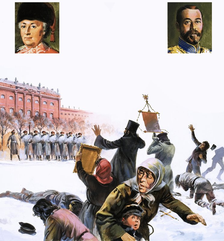 Tuntematon kohtaus Venäjän vuoden 1905 vallankumouksesta tekijältä English School