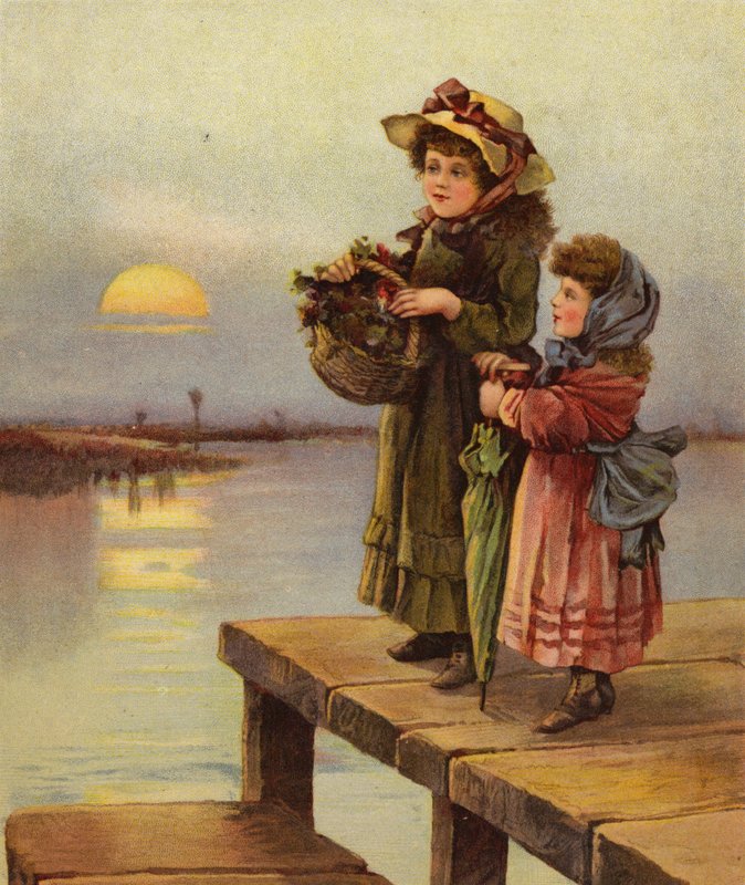 Odotan lautta (väri litho) tekijältä English School