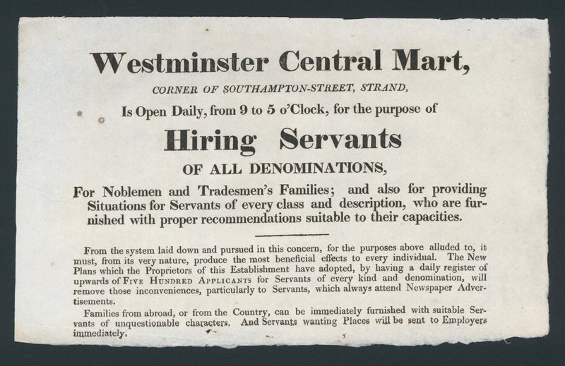 Westminster Central Mart, Palvelijoiden palkkaaminen tekijältä English School