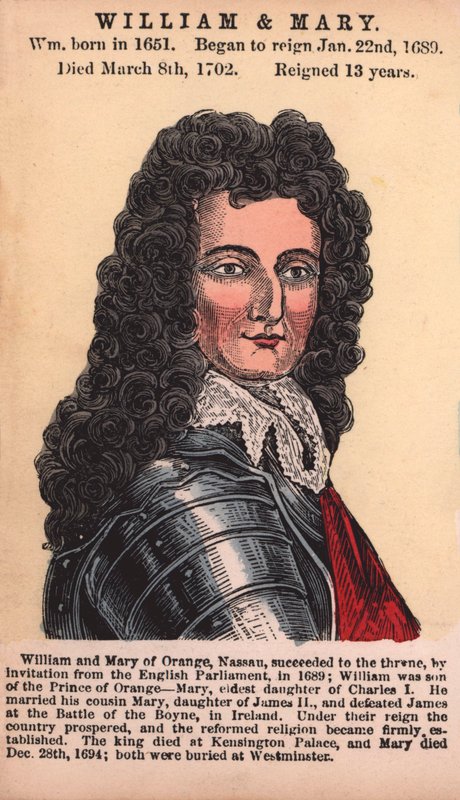 William ja Mary (värillinen kaiverrus) tekijältä English School