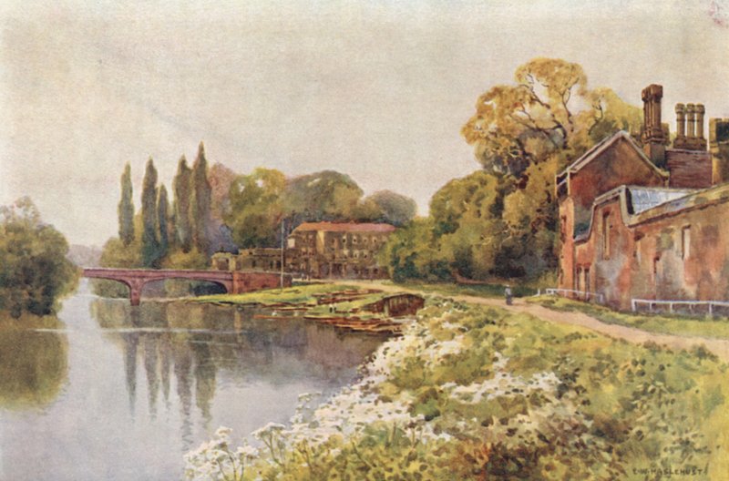 Hampton Courtissa (väri litho) tekijältä Ernest William Haslehust