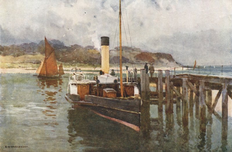 Bembridge Harbour (väri litho) tekijältä Ernest William Haslehust