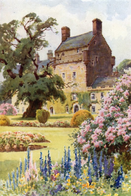 Bemersyde House (väri litho) tekijältä Ernest William Haslehust