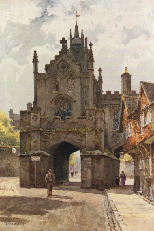 East Gate, Warwick (väri litho) tekijältä Ernest William Haslehust