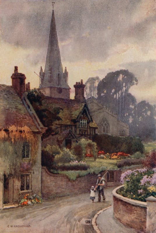 Edwinstowe (väri litho) tekijältä Ernest William Haslehust