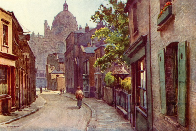 Lancelot Place, Knightsbridge (väri litho) tekijältä Ernest William Haslehust