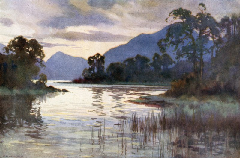 Luss Straits (väri litho) tekijältä Ernest William Haslehust