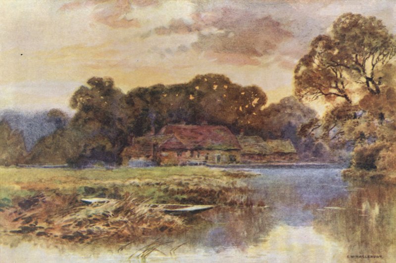 Pangbourne (väri litho) tekijältä Ernest William Haslehust