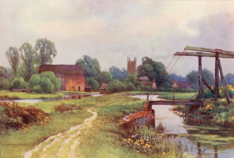 Thames-joki: Cricklade (värilitro). tekijältä Ernest William Haslehust