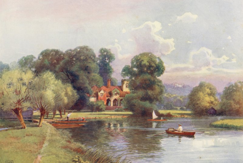 Thames-joki: Medmenham Abbey (värilitra) tekijältä Ernest William Haslehust
