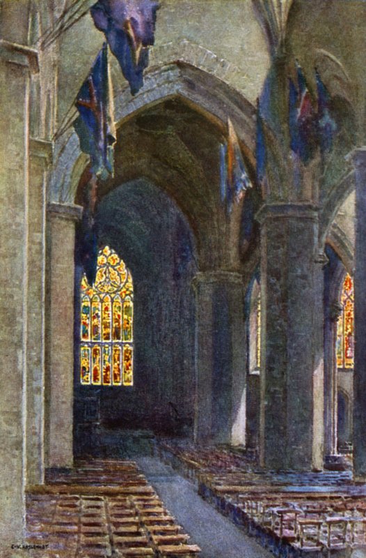 St. Gilesin katedraali (väri litho) tekijältä Ernest William Haslehust